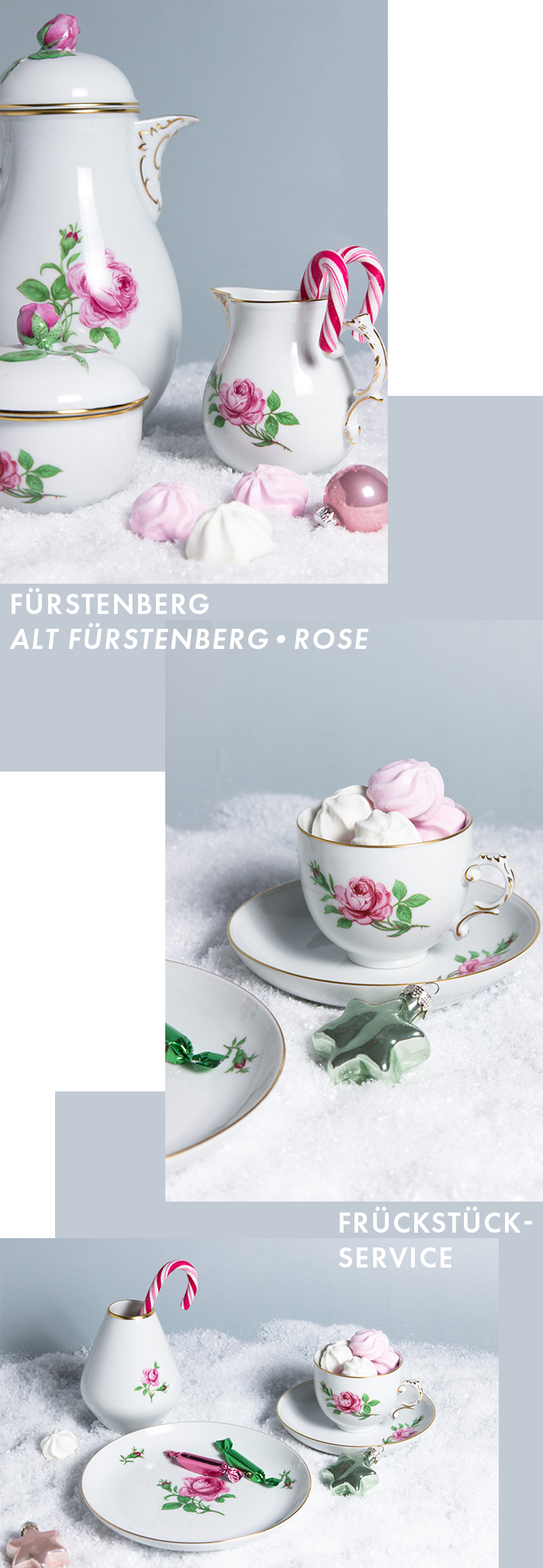 Exklusives Service - Frühstücks-Service - Alt Fürstenberg - Rose